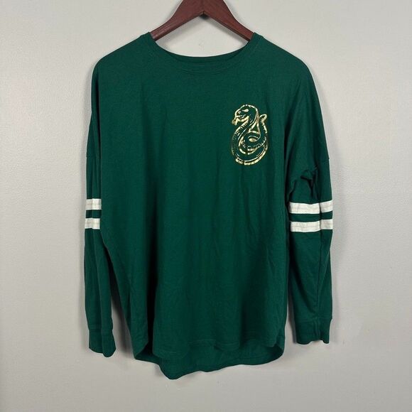 Harry Potter Slytherin Spirit Jersey Womens Medium Green Long Sleeve Shirt - Picture 1 of 4